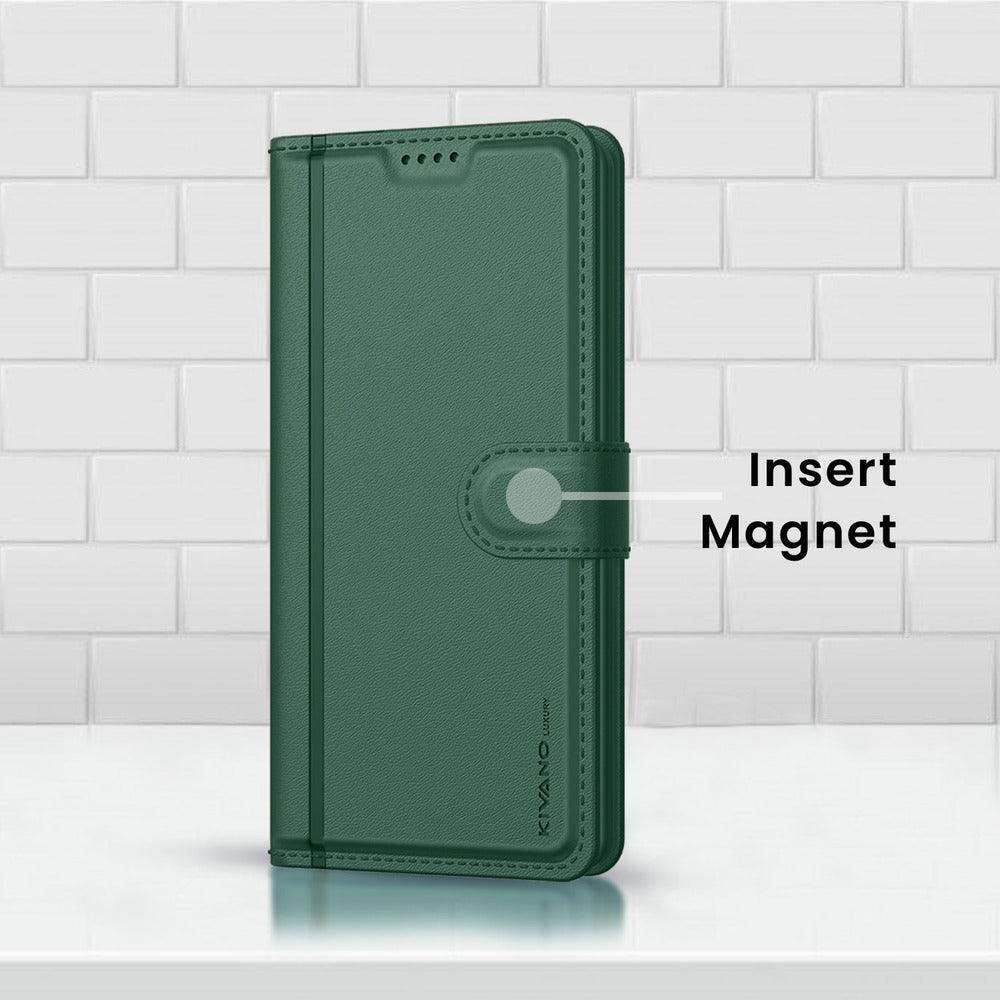 REALME 12 PLUS 5G Leather Flip Cover & Mobile Card Holder - Kivano Luxe - Aibex